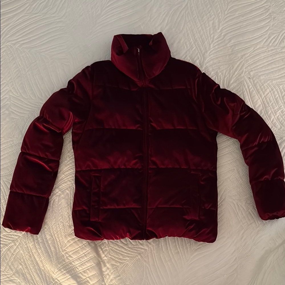 Maroon Puffer Jacket Dressy